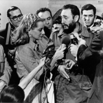 FILE - In this May 7, 1975 file photo, Cuba's leader Fidel Castro, center right, responds to a question from American NBC reporter Barbara Walters at a news conference granted to members of the U.S. press covering Sen. George McGovern's trip to Cuba, in Havana, Cuba. Former President Fidel Castro, who led a rebel army to improbable victory in Cuba, embraced Soviet-style communism and defied the power of 10 U.S. presidents during his half century rule, has died at age 90. The bearded revolutionary, who survived a crippling U.S. trade embargo as well as dozens, possibly hundreds, of assassination plots, died eight years after ill health forced him to formally hand power over to his younger brother Raul, who announced his death late Friday, Nov. 25, 2016, on state television. (AP Photo, File)